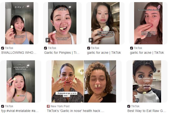 Tiktok trends showing using garlic to treat acne